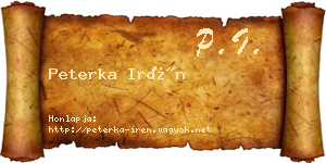 Peterka Irén névjegykártya